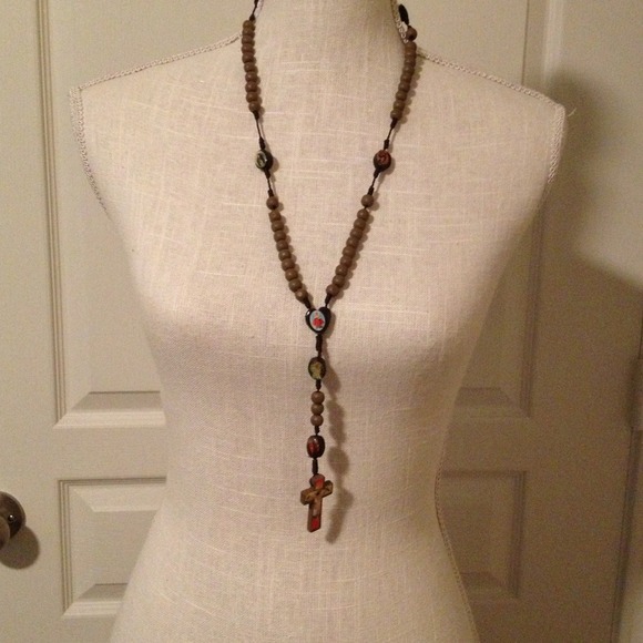 Brown beaded rosary