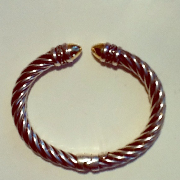 Bangle silver and gold accents