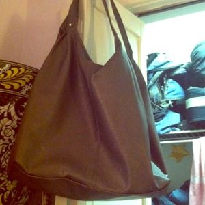 Brown metallic large handbag
