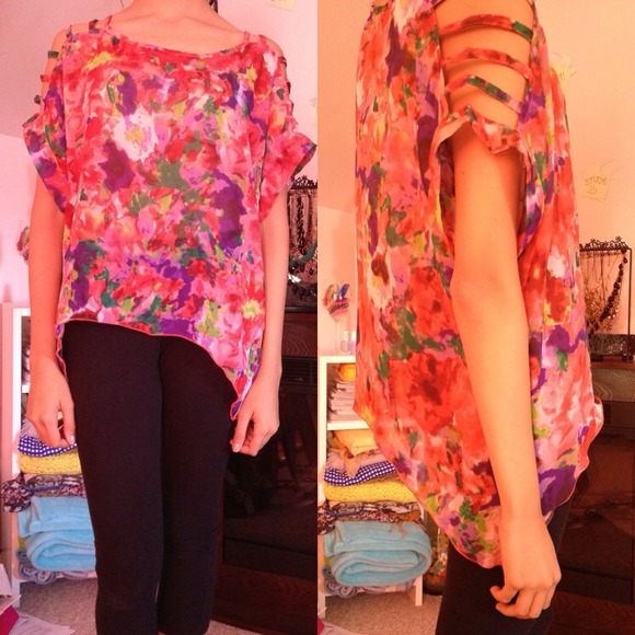 Material Girl Top w/ cut-out shoulders