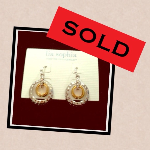 Lia Sophia two tone earrings