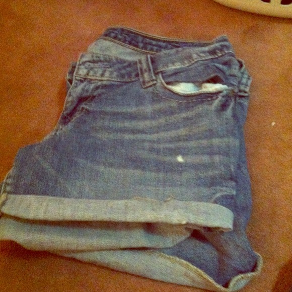 JC Penney light slight distressed shorts