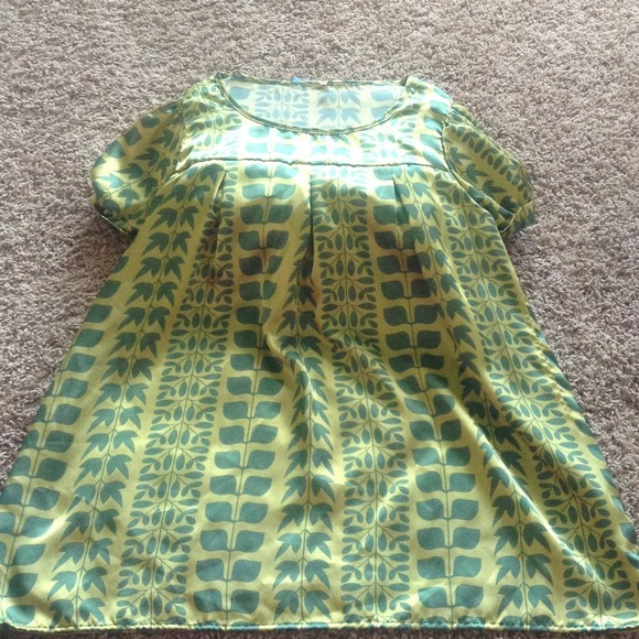 Green Flowered Blouse