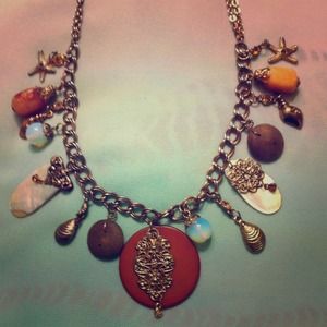 Vintage Boho Seascape Charms Necklace