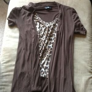 Brown-Cheetah Pattern Top