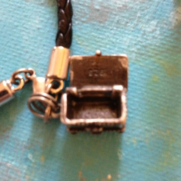 ✨925 sterling Silver charms, black cord bracelet ✨ - Picture 2 of 4