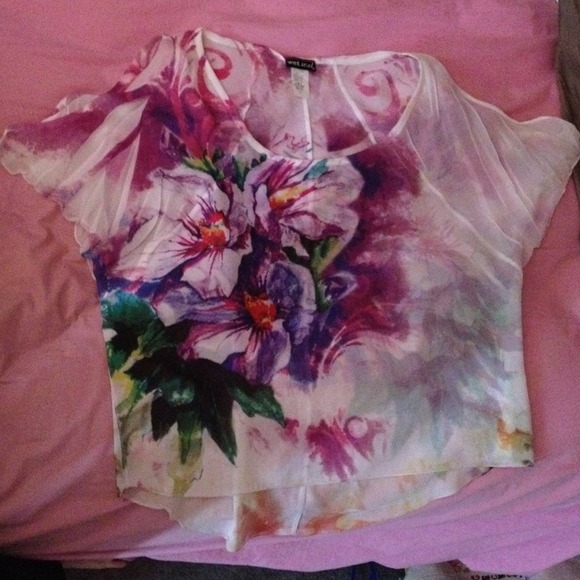 Floral Top With Open Shoulders