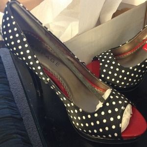 Black and White Polka Dotted Heels.