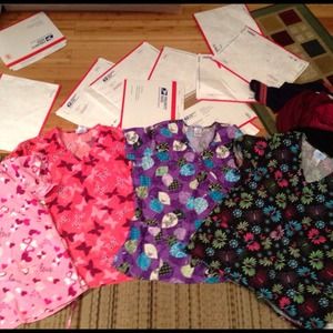 Set of 4 scrub tops!