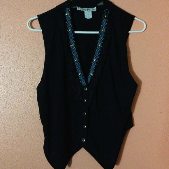 Black Western Vest
