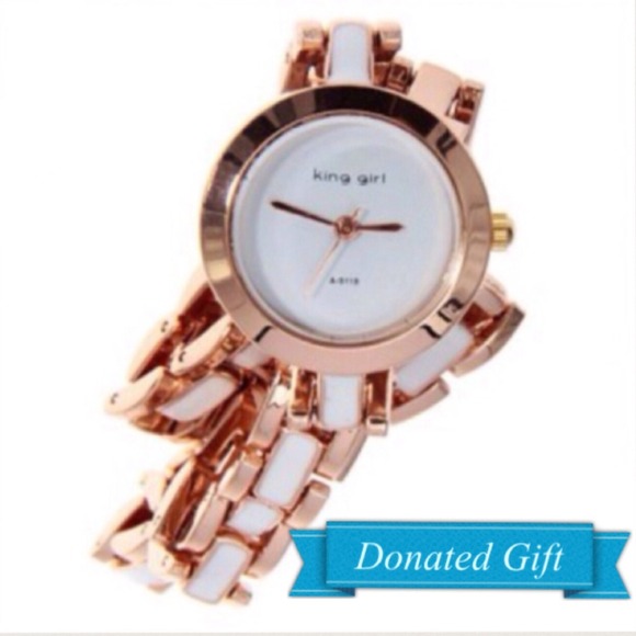 Accessories - Rose gold and white wrap watch