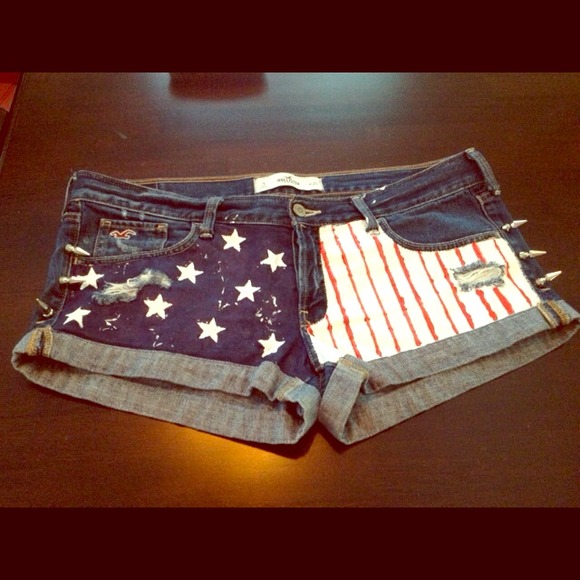 Hollister Denim - REDUCED - Studded American Flag Shorts