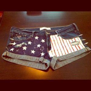 REDUCED - Studded American Flag Shorts