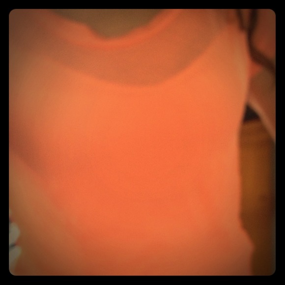 Peachy pink sheer top
