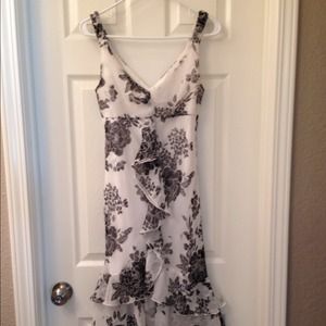 Black and white ruffled dress