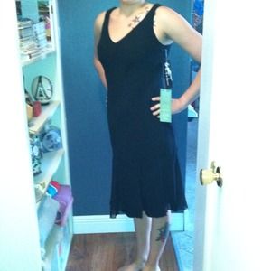 Black cocktail dress&black and white jacket trade