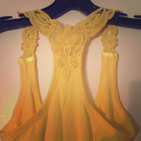 H&M Tops - Yellow Lace Back Top