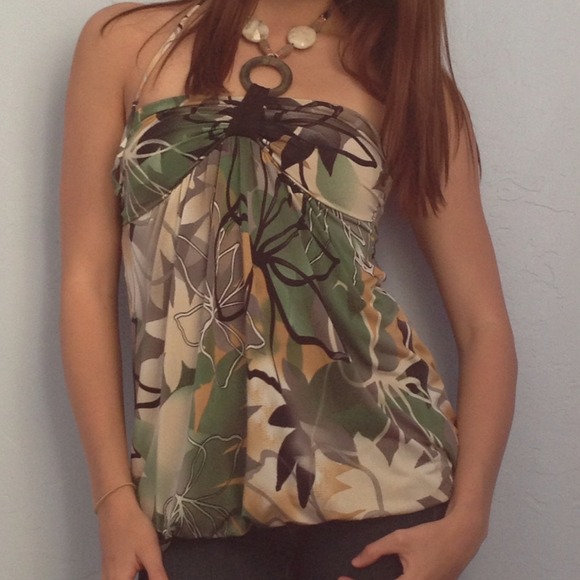 Silky Patterned Halter Top