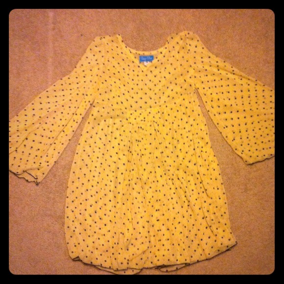 Reduced! NEW Cream with navy blue polka dots.