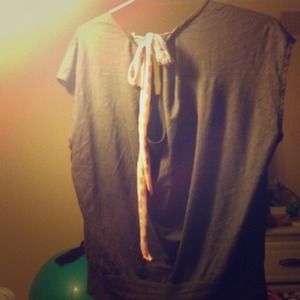 Tie back navy blue t-shirt