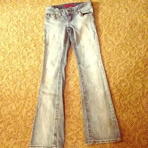 Hydraulic flare jeans