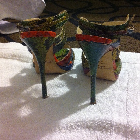 Jimmy Choo snake skin rainbow strappy sandals - Picture 3 of 3