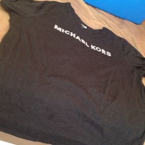 Michael Kors tee black w rhinestone lettering