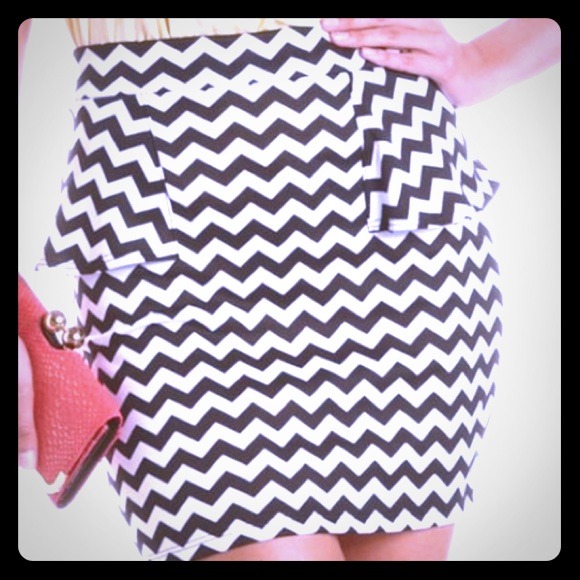 **TRADED** w/ Shopper617 Chevron Peplum Skirt, NWT