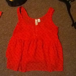 Red crop top tank top