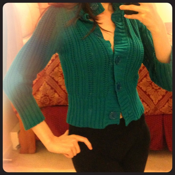 *** SOLD *** Blue Cotton ButtonUp Sweater