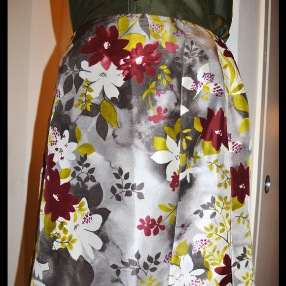 Floral Silk Skirt