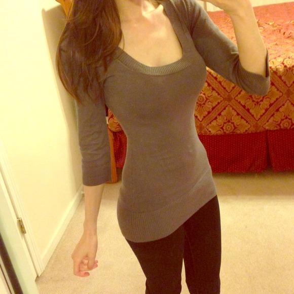 * SOLD * Grey Knit Sweater
