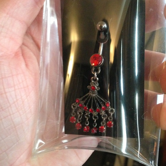 New Red Chandelier Vintage-Look Navel Belly Ring