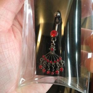 New Red Chandelier Vintage-Look Navel Belly Ring