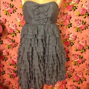 Betsey Johnson blue tiered Bow dress sz 2