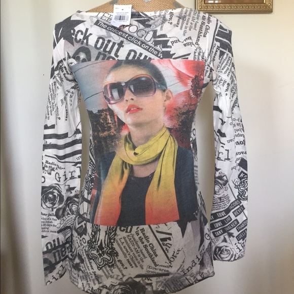 Vogue Newspaper Long Sleeve Top - Picture 3 of 4