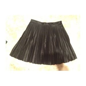 Leather Pleated Skirt