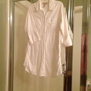 White Cotton, Button Up, Blouse With Collar