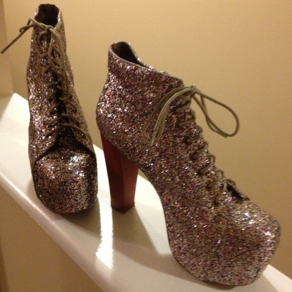 Jeffrey Campbell Sparkling Boots 10M. Like new.