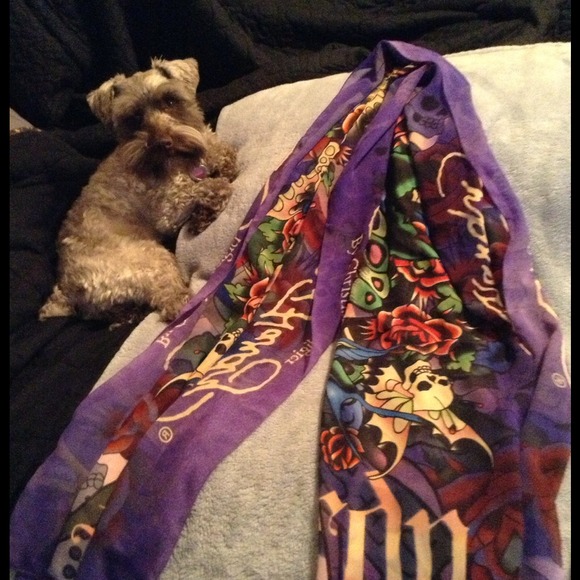 Ed Hardy Huge Purple Scarf/Sarong