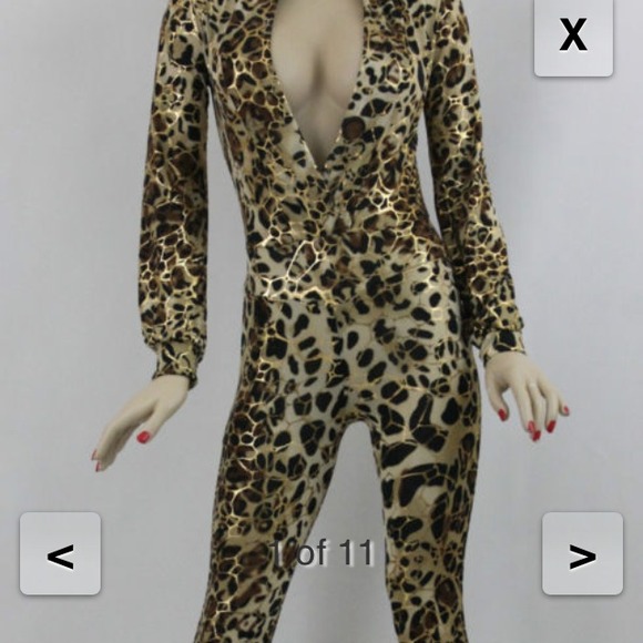 Sexy One piece leopard print jump suit