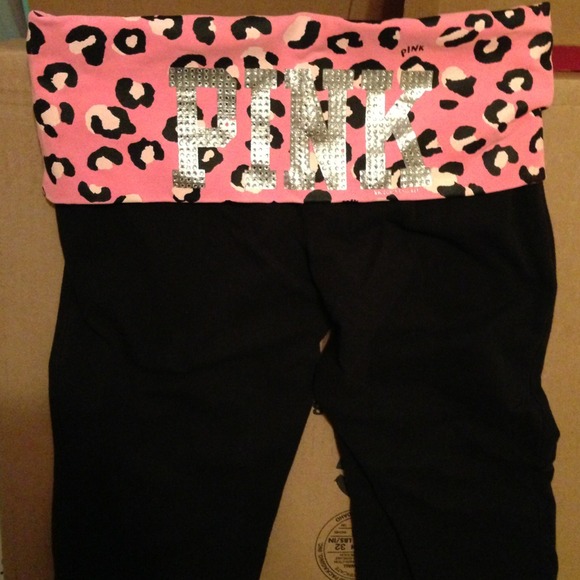 Victoria's Secret cheetah and rhinestone yoga pant