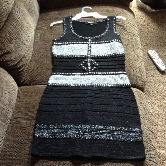 Unique & Stylish Black and silver going out dress