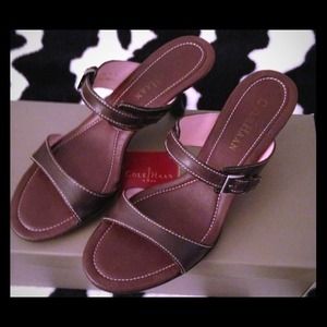 Cole Haan brown sandals Size 7 Heel is 2".