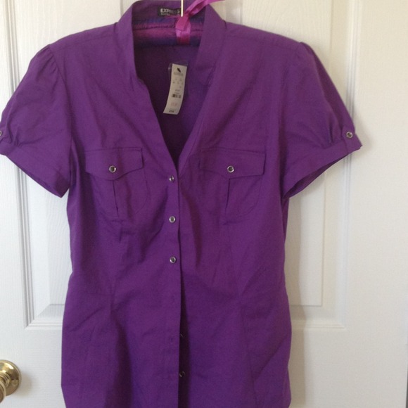 Express Tops - 🍕 Purple Dress Top Express, NWT