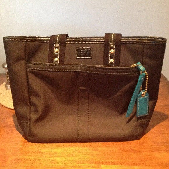 Coach black bucket bag