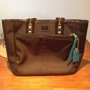 Coach black bucket bag