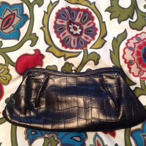 Banana Republic black leather clutch