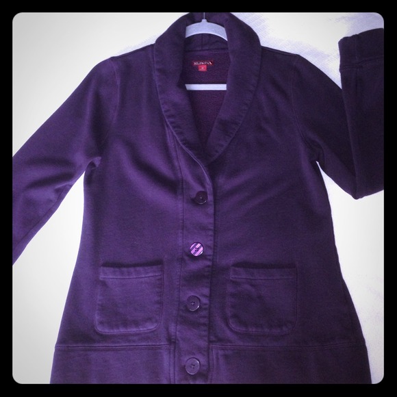 Warm/comfy eggplant cardigan/jacket