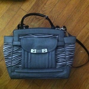 Suede Zebra Print Guess Satchel